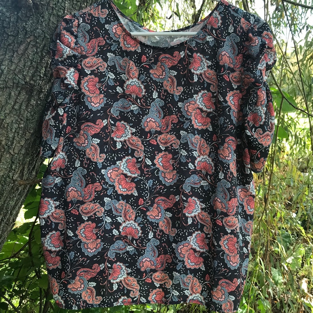🎃Whimsical Floral Paisley Ruched Sleeve Top
